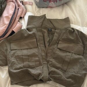 SHEIN Green Crop Top Utility Style